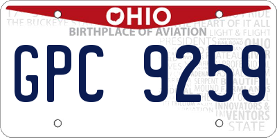 OH license plate GPC9259