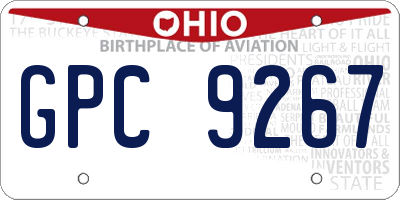 OH license plate GPC9267