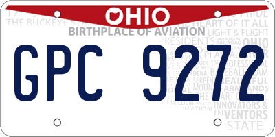 OH license plate GPC9272