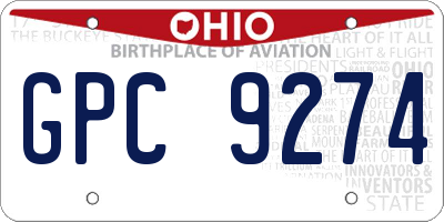 OH license plate GPC9274