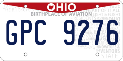 OH license plate GPC9276
