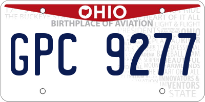 OH license plate GPC9277