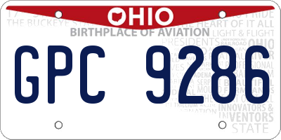 OH license plate GPC9286
