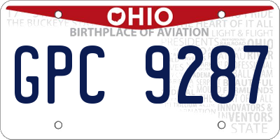 OH license plate GPC9287