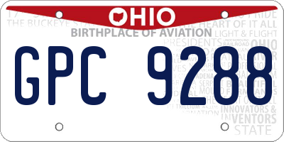 OH license plate GPC9288