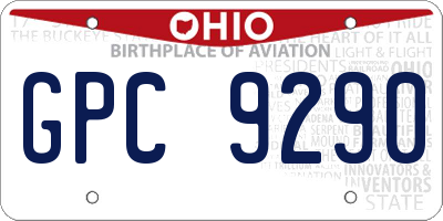 OH license plate GPC9290
