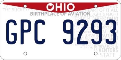OH license plate GPC9293