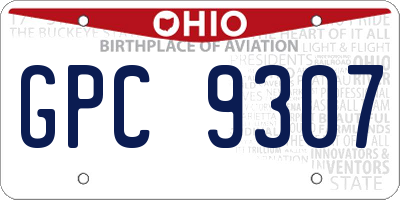 OH license plate GPC9307