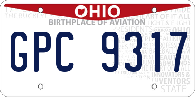 OH license plate GPC9317