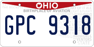 OH license plate GPC9318