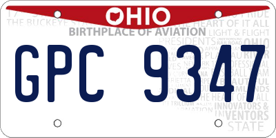 OH license plate GPC9347