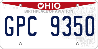 OH license plate GPC9350
