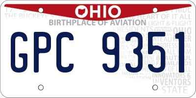 OH license plate GPC9351