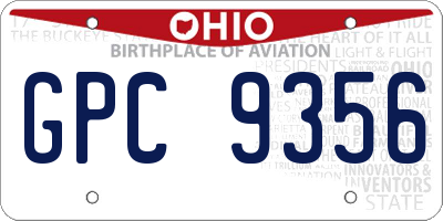 OH license plate GPC9356