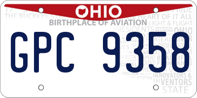 OH license plate GPC9358