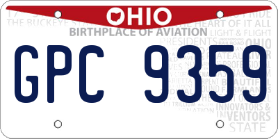 OH license plate GPC9359