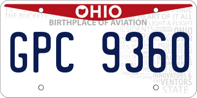 OH license plate GPC9360