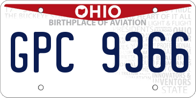 OH license plate GPC9366