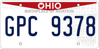 OH license plate GPC9378