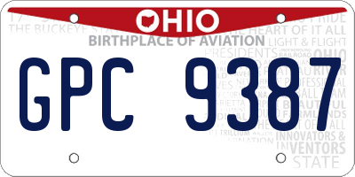 OH license plate GPC9387