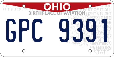 OH license plate GPC9391