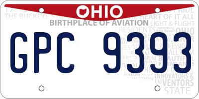 OH license plate GPC9393