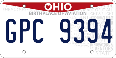 OH license plate GPC9394