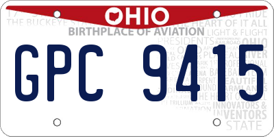 OH license plate GPC9415