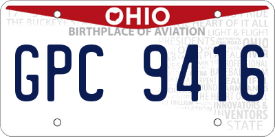 OH license plate GPC9416