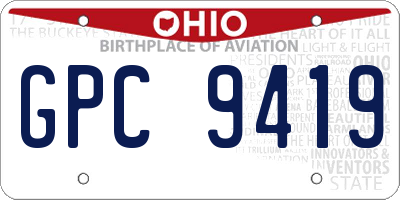 OH license plate GPC9419