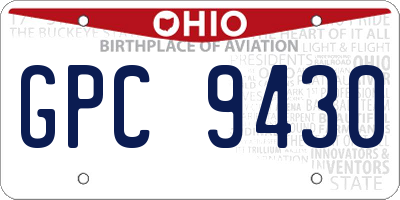 OH license plate GPC9430