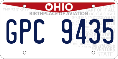 OH license plate GPC9435