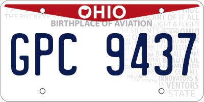OH license plate GPC9437