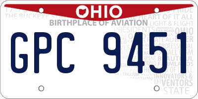 OH license plate GPC9451