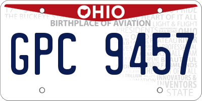 OH license plate GPC9457