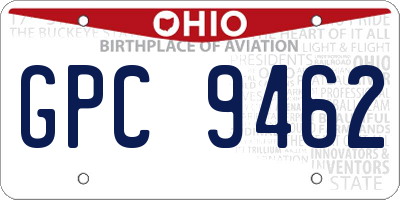 OH license plate GPC9462