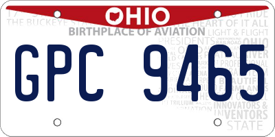 OH license plate GPC9465