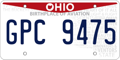 OH license plate GPC9475