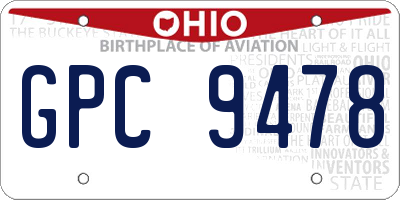 OH license plate GPC9478