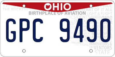 OH license plate GPC9490