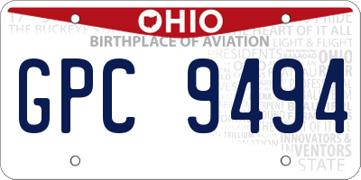 OH license plate GPC9494