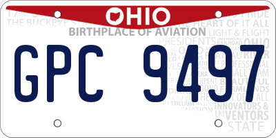 OH license plate GPC9497
