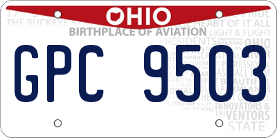 OH license plate GPC9503