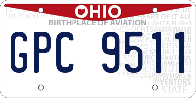 OH license plate GPC9511
