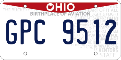 OH license plate GPC9512