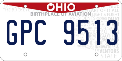 OH license plate GPC9513