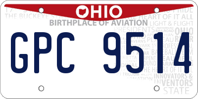 OH license plate GPC9514