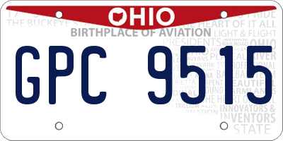 OH license plate GPC9515