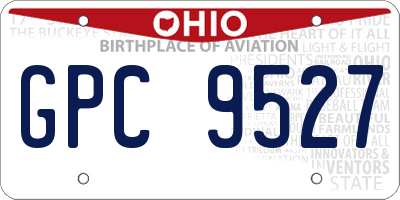 OH license plate GPC9527