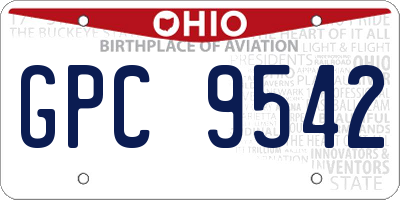 OH license plate GPC9542